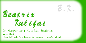beatrix kulifai business card